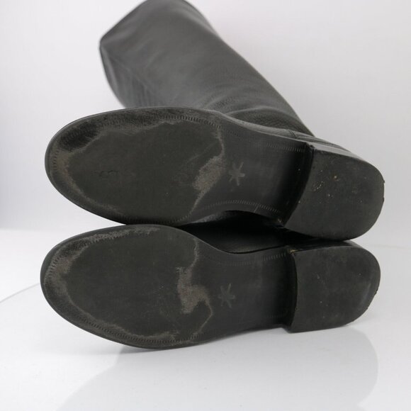 Splendid Womens Oakville Riding Boot Size 8 Tall Black Leather Pull On Elastic - Picture 8 of 12